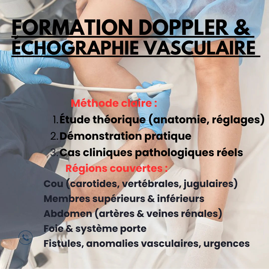 Maîtrisez l’Écho-Doppler Vasculaire – 35 h de Formation Vidéo HD (Théorie + Pratique + Cas Réels)